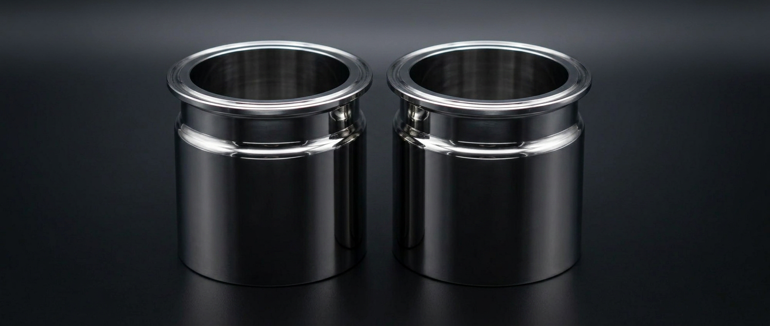 Two polished SS316L TC liners